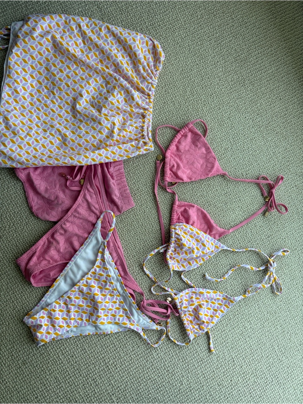 Two 3-piece bikini sets